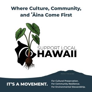 Support Local Hawaii logo and banner representing an online platform dedicated to supporting everything we love about Hawaii.